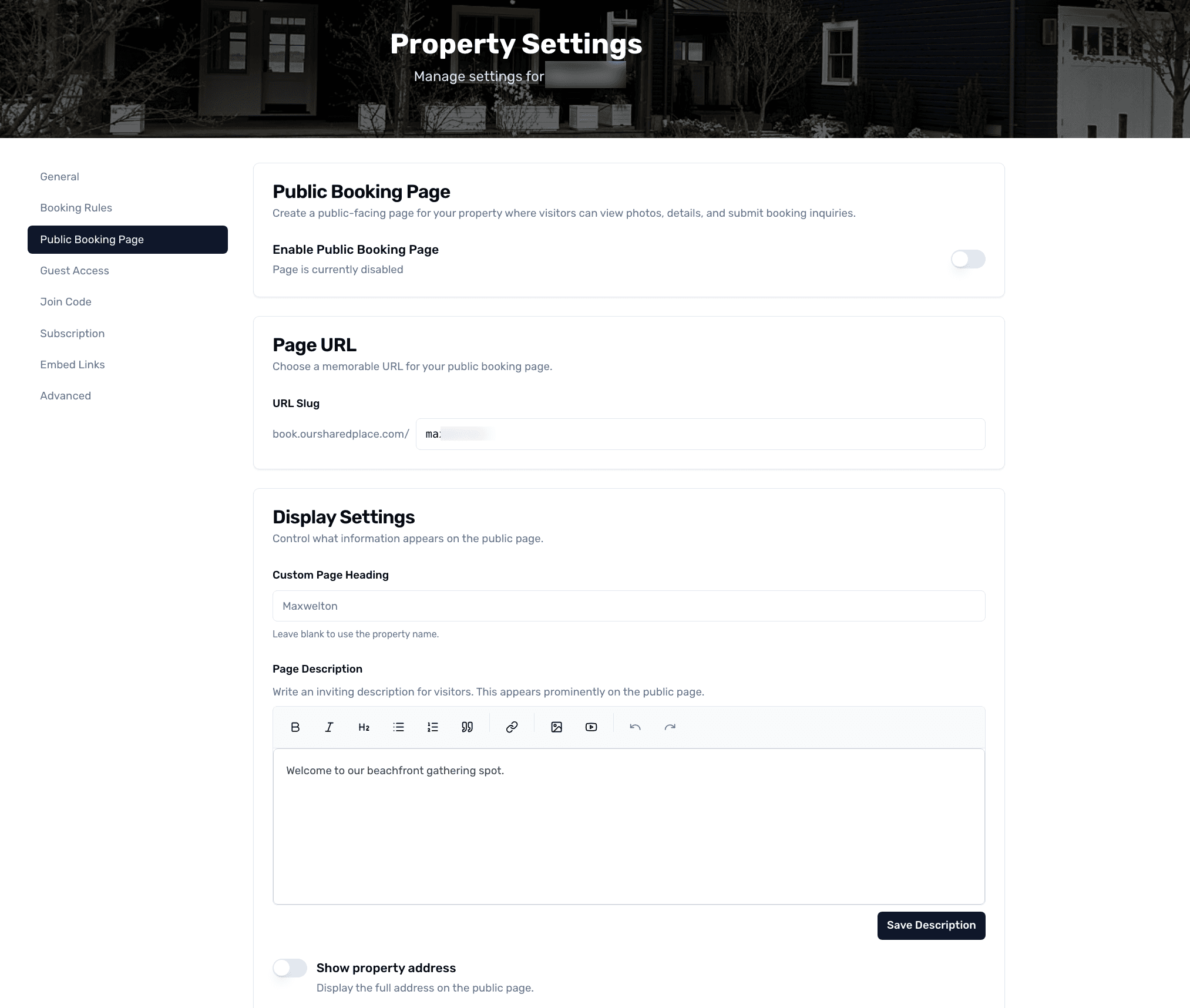 Publish a Public Booking Page