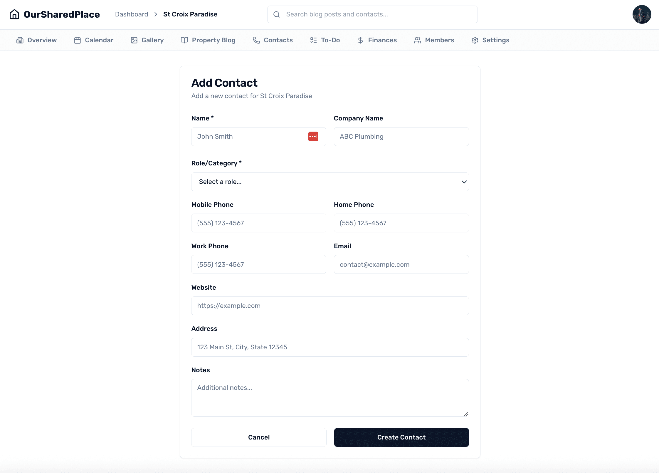 Contact editor