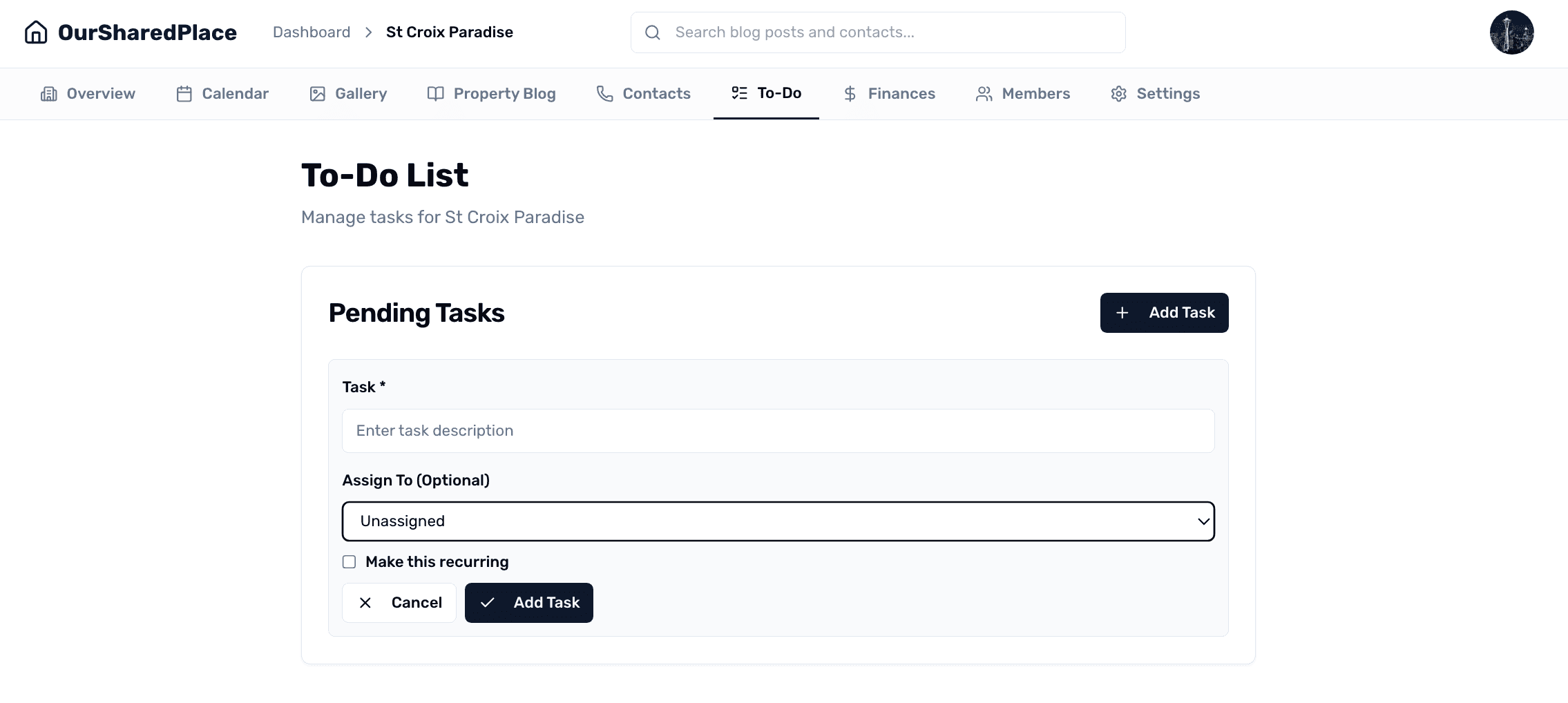 Shared task management