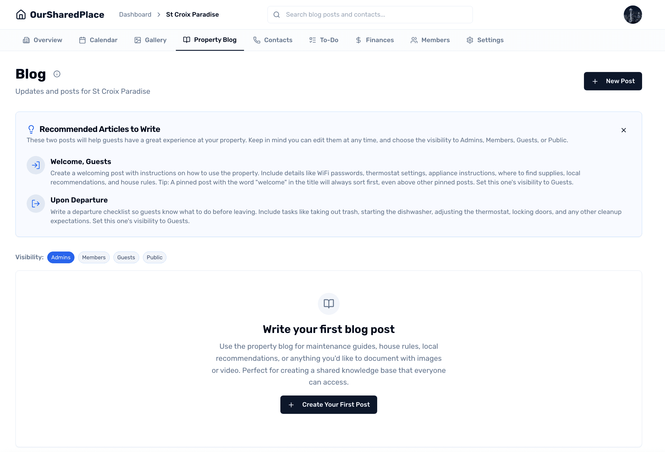 Property blog and knowledge base